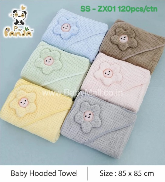 P for Panda Baby Hooded Towel || Sunflower Face 